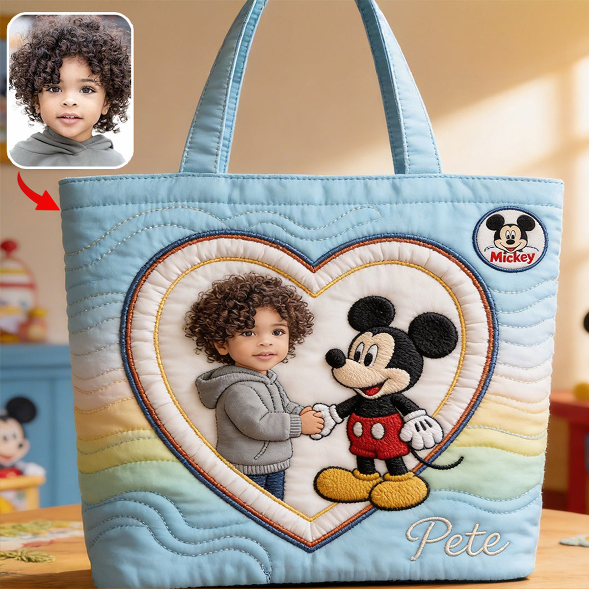 Magic Friends - Personalized Mouse Quilted Tote Bag
