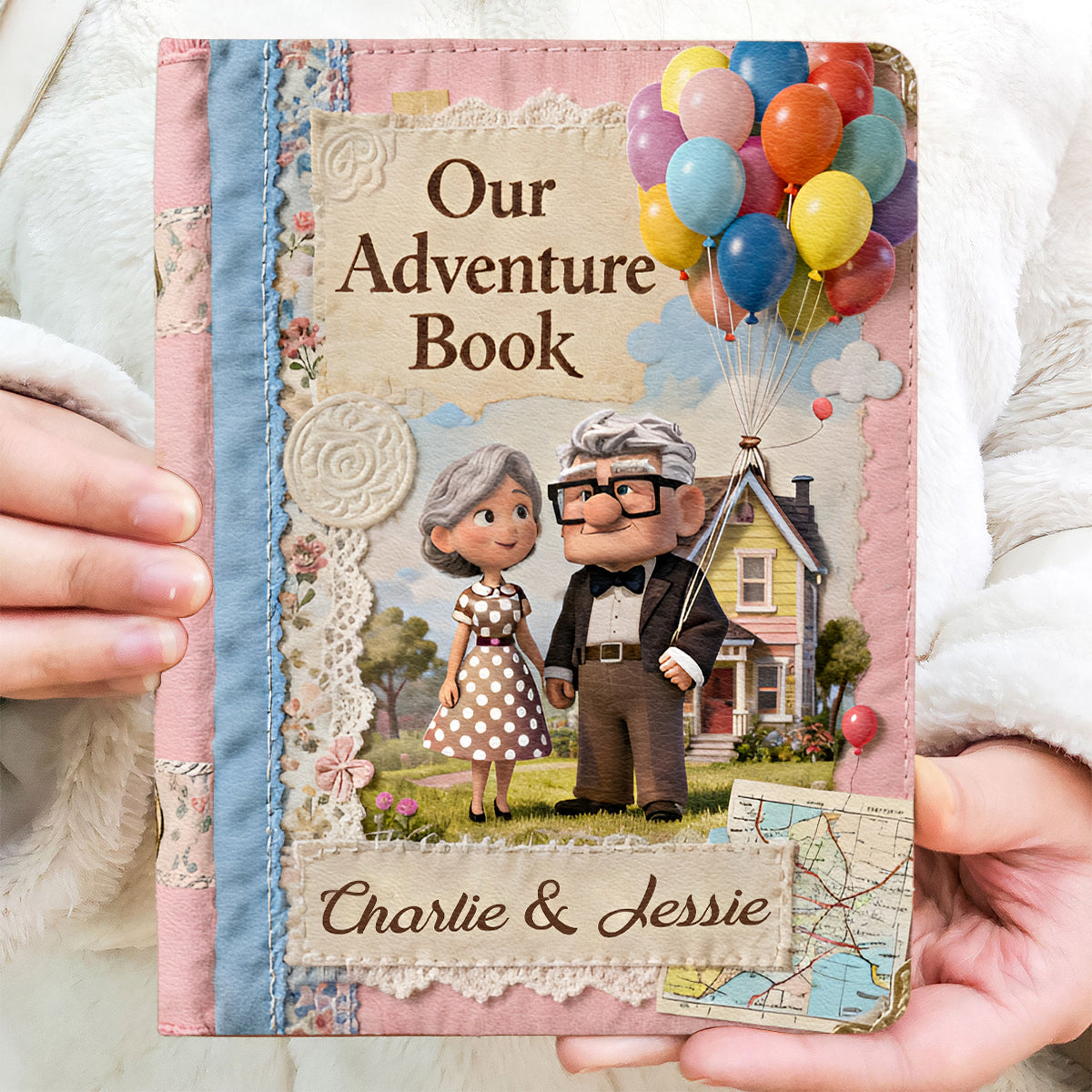 Our Adventure Book - Personalized Up Movie Couple Leather Journal