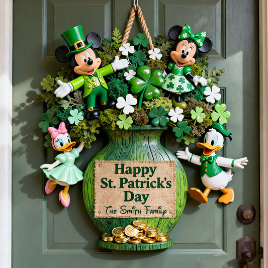 Happy Pt.Patrick Day - Personalized Mouse Custom Shaped Wood Sign