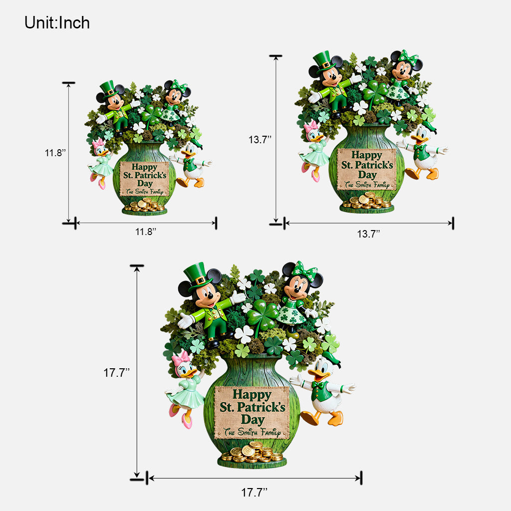Happy Pt.Patrick Day - Personalized Mouse Custom Shaped Wood Sign