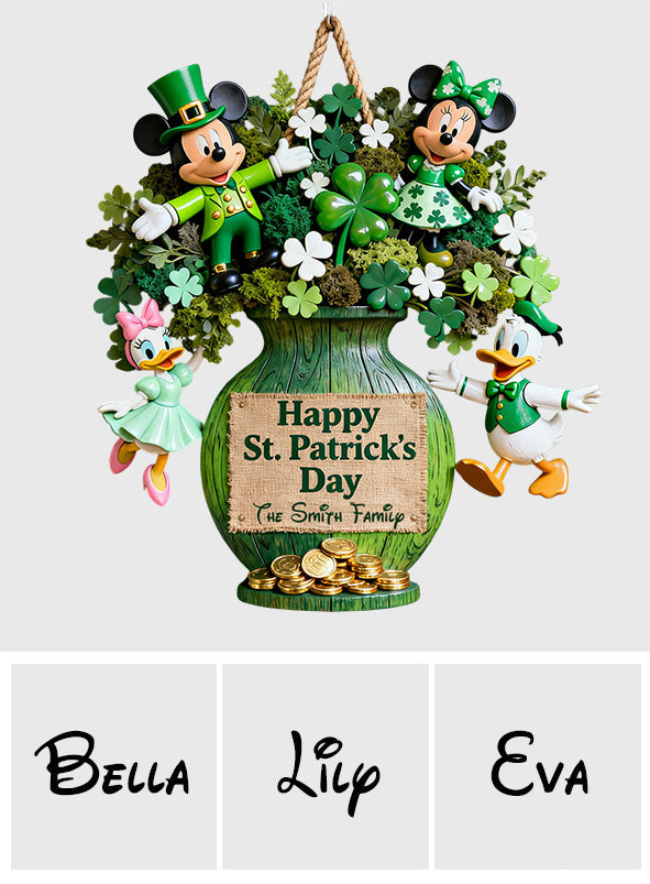 Happy Pt.Patrick Day - Personalized Mouse Custom Shaped Wood Sign