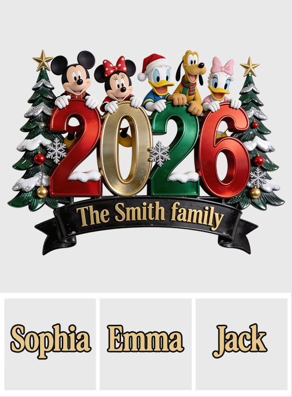 Merry Christmas - Personalized Mouse 3D Printed Cut Metal Sign
