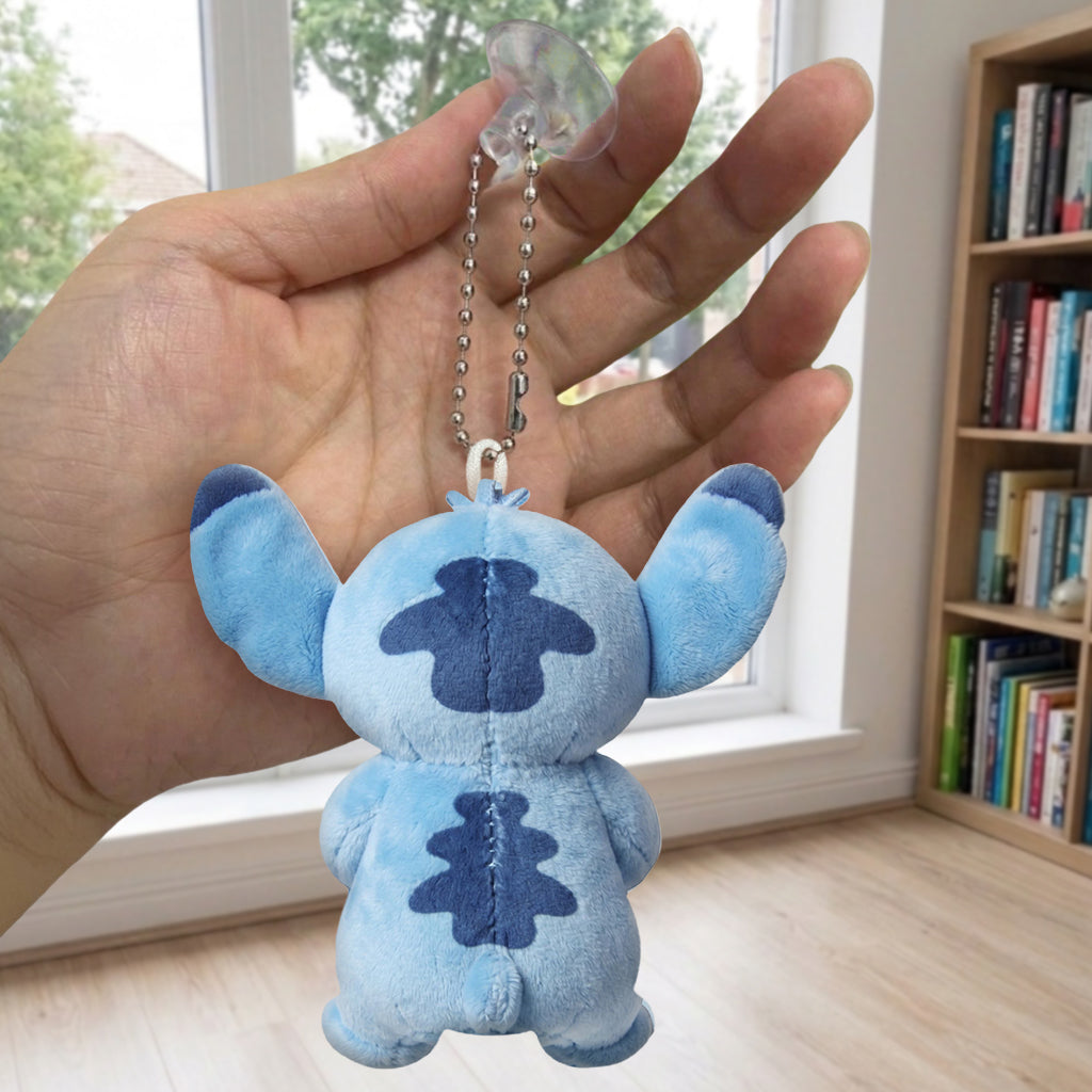 Cute Blue Alien With Letter - Personalized Ohana Tumbler With Plush Charm