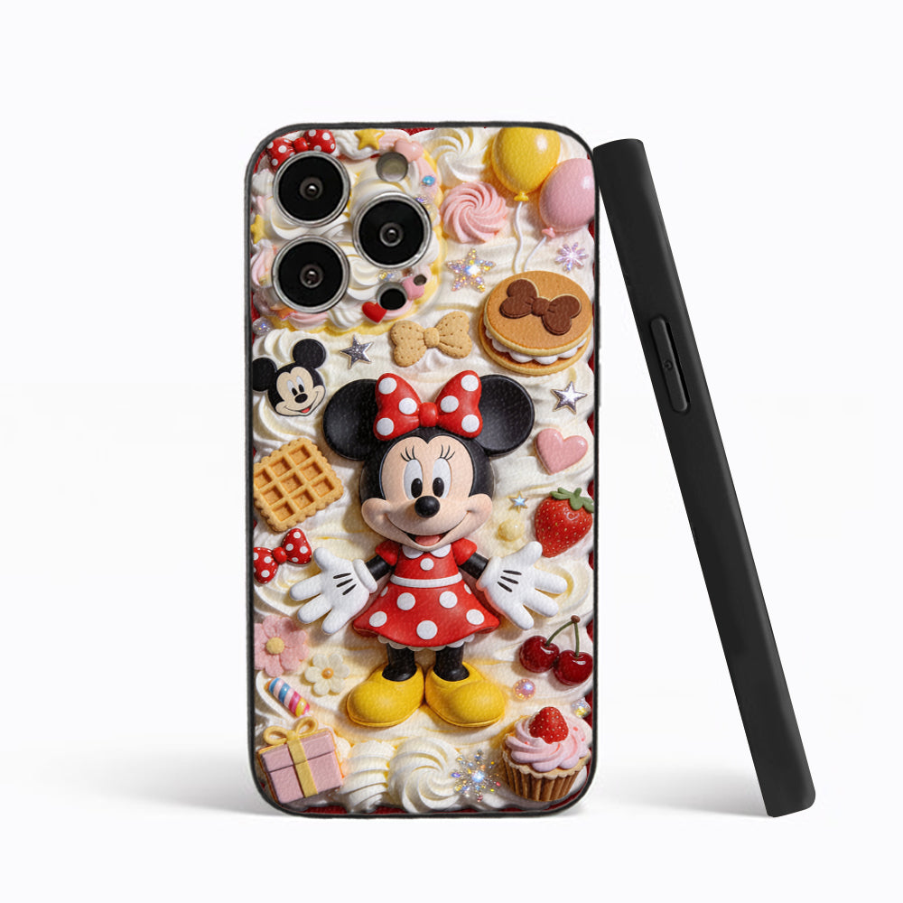 Sweet Magic - Personalized Mouse 3D Embossed Leather Phone Case