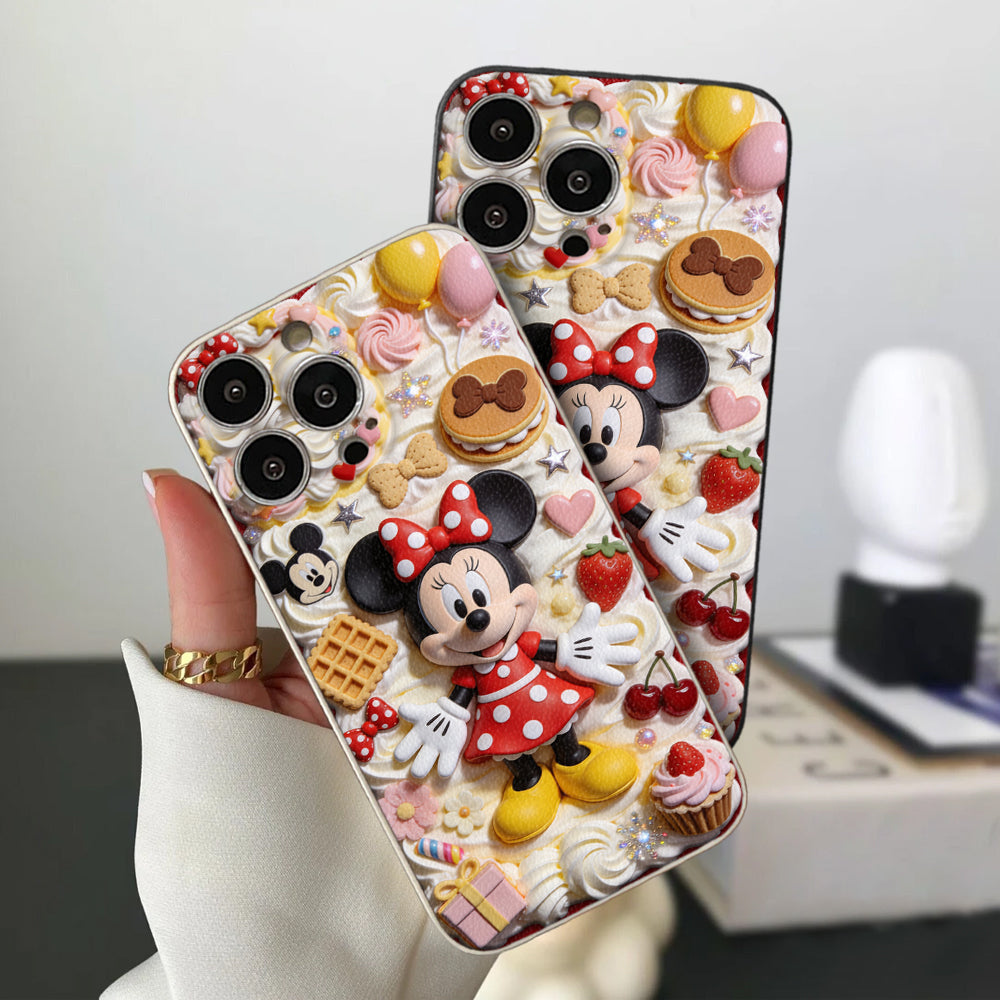 Sweet Magic - Personalized Mouse 3D Embossed Leather Phone Case