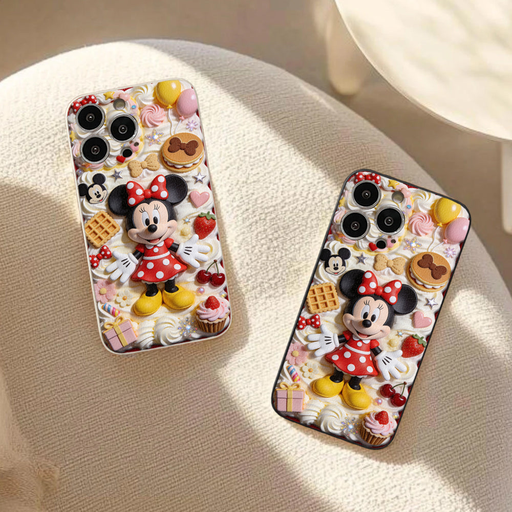 Sweet Magic - Personalized Mouse 3D Embossed Leather Phone Case