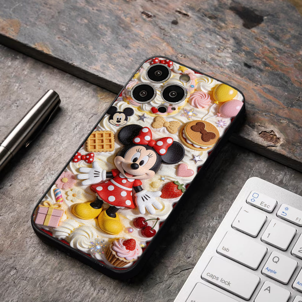 Sweet Magic - Personalized Mouse 3D Embossed Leather Phone Case