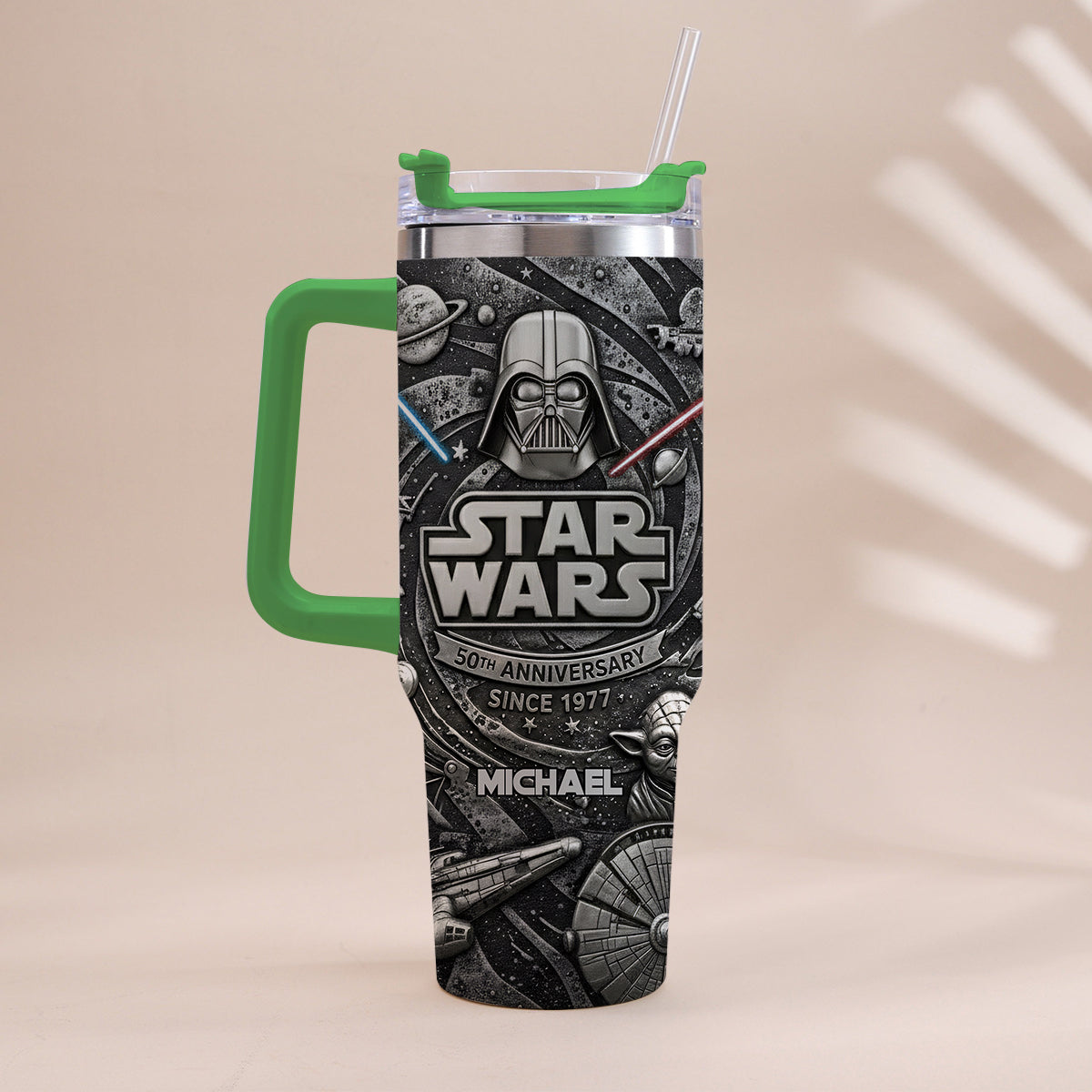 Galaxy Star War Anniversary - Personalized The Force Tumbler With Handle