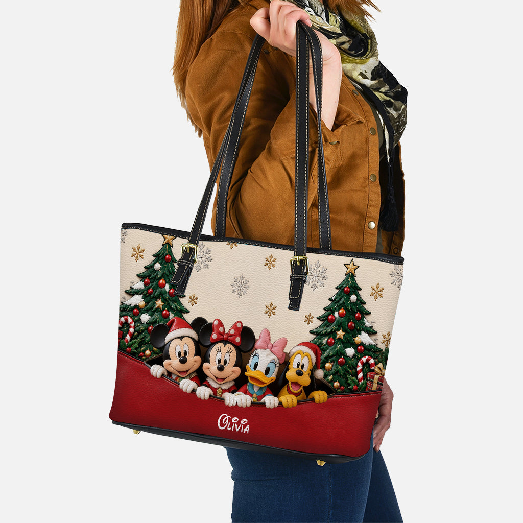 Merry Christmas - Personalized Mouse Leather Bag