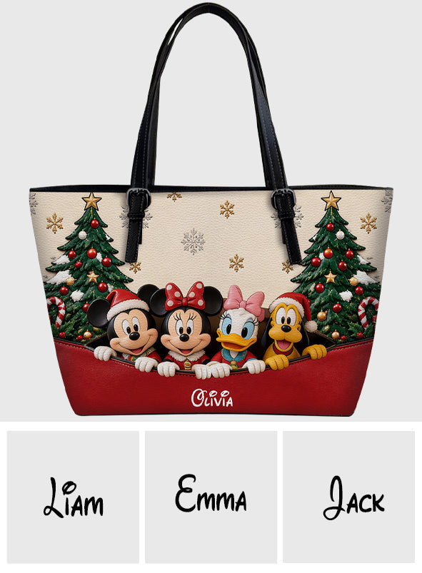 Merry Christmas - Personalized Mouse Leather Bag