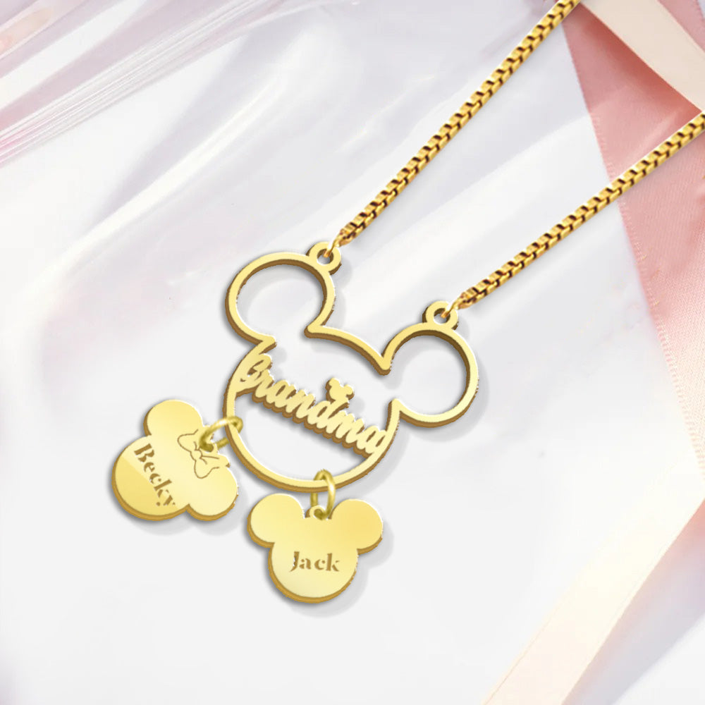 Magical Mom - Personalized Mouse Necklace with Charms