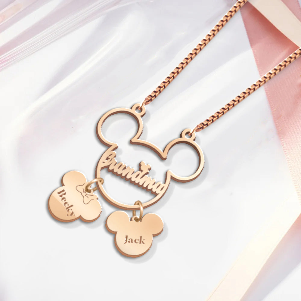 Magical Mom - Personalized Mouse Necklace with Charms