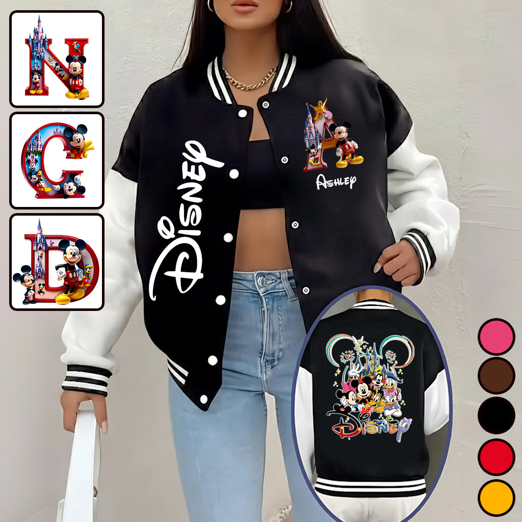 Magical Initial Letter - Personalized Mouse Varsity Jacket
