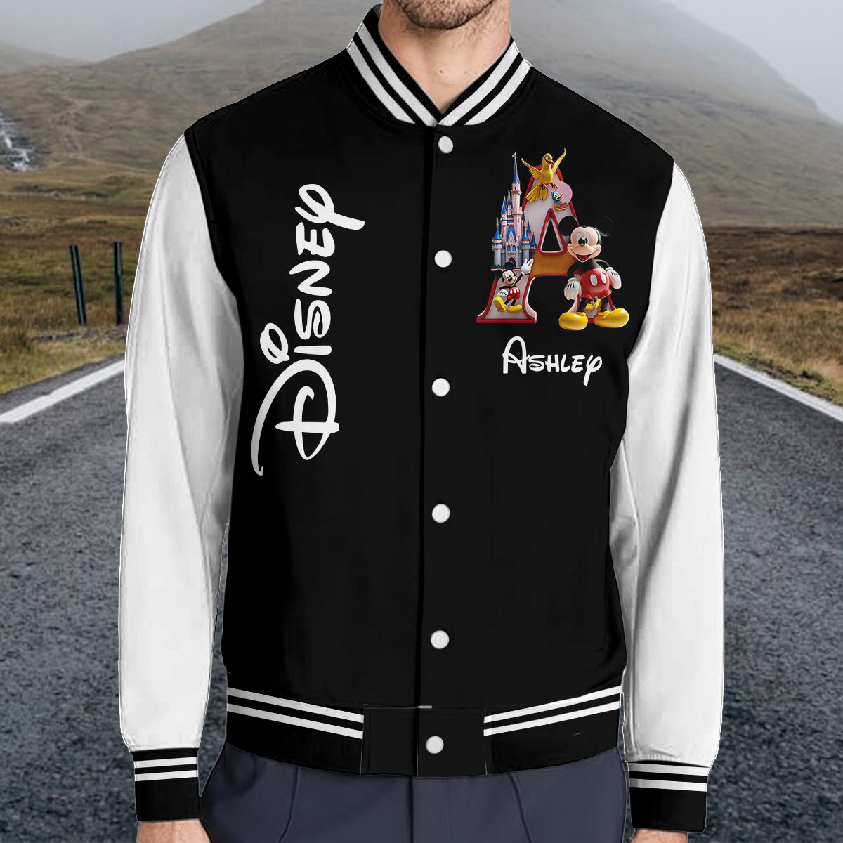 Magical Initial Letter - Personalized Mouse Varsity Jacket