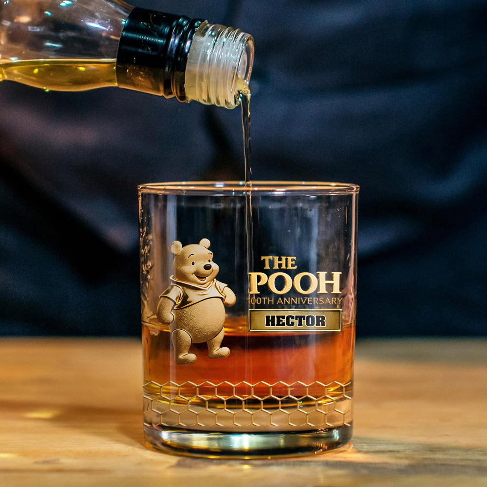 Forever A Friend - Personalized Yellow Bear Whiskey Decanter Set