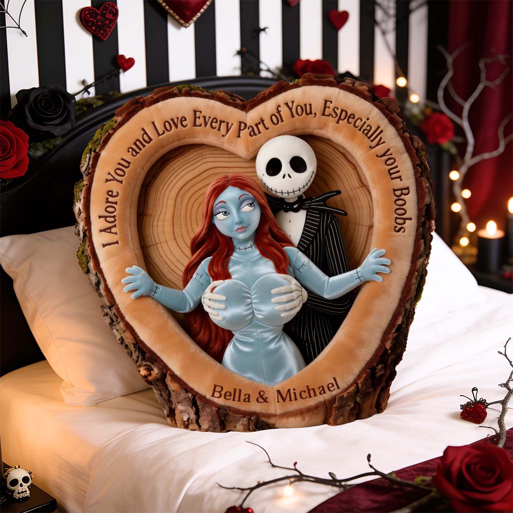 Naughty Spooky Couple - Personalized Nightmare Premium Faux Fur Pillow