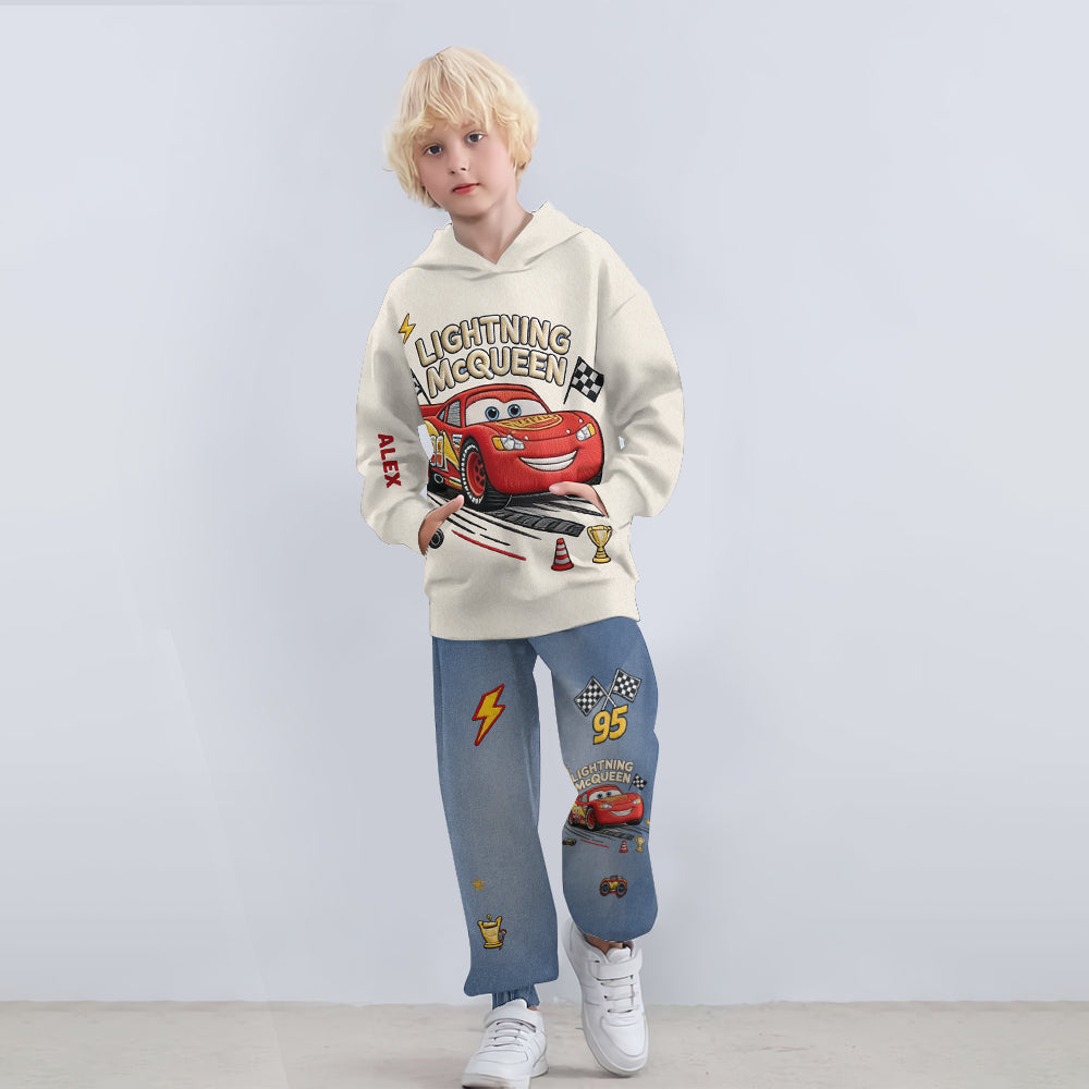 Little Racer Adventure - Personalized Racing Lover Kid Hoodie & Kid Jogger Sweatpants