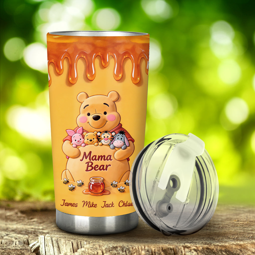 Mama Bear - Personalized Yellow Bear Tumbler
