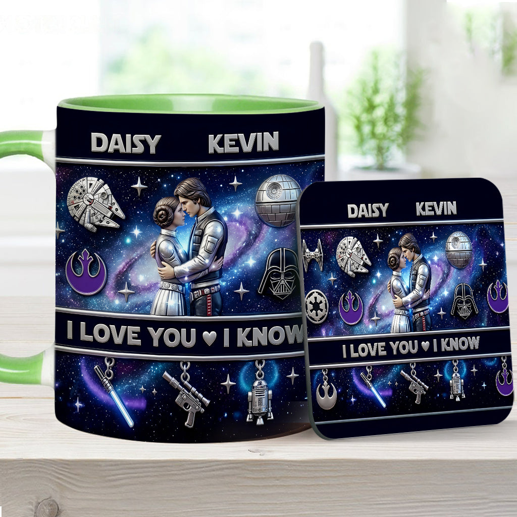 I Love You - Personalized The Force Accent Mug & Coaster