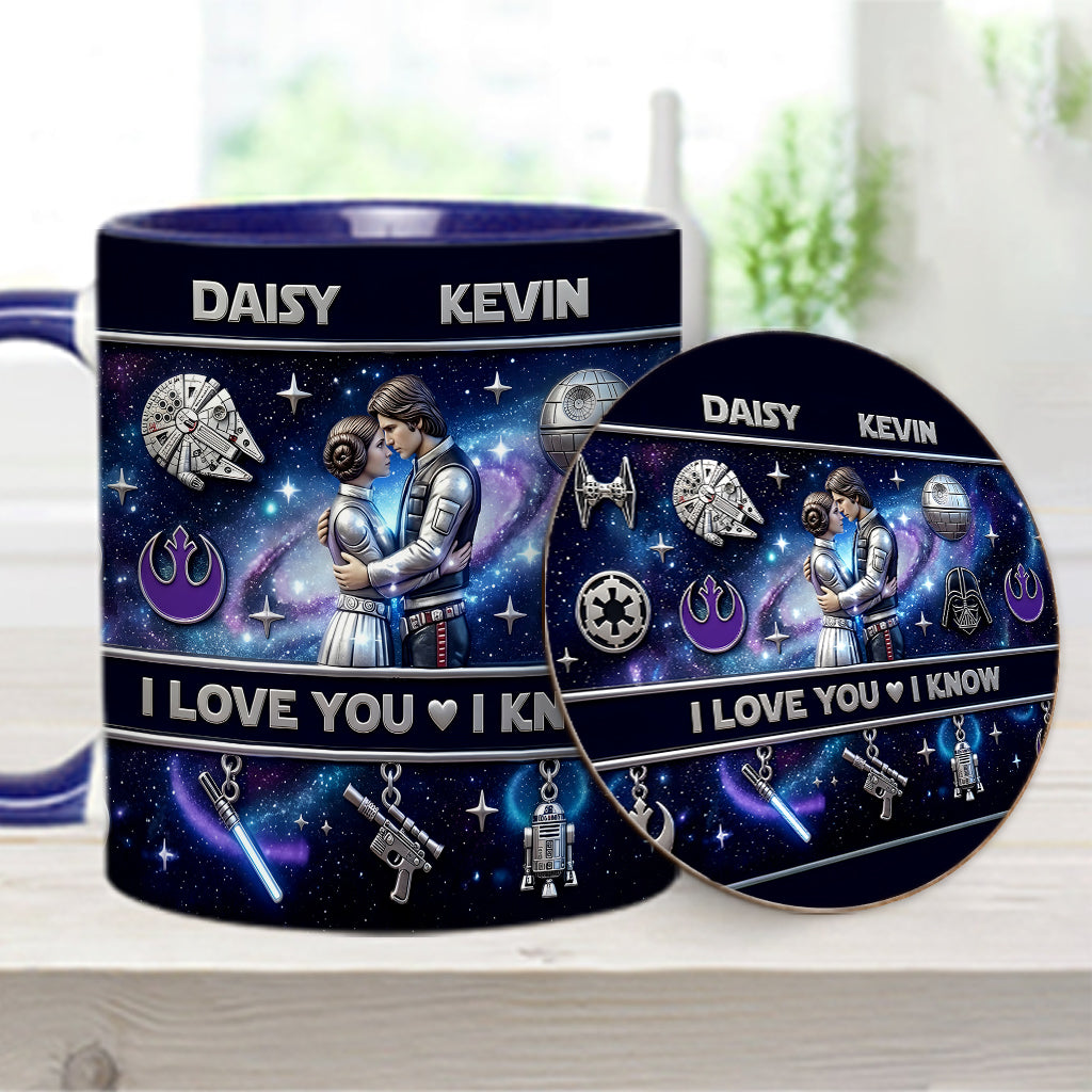 I Love You - Personalized The Force Accent Mug & Coaster