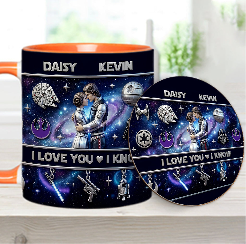I Love You - Personalized The Force Accent Mug & Coaster