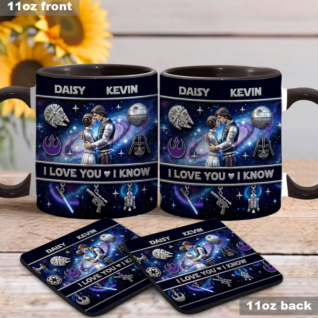 I Love You - Personalized The Force Accent Mug & Coaster
