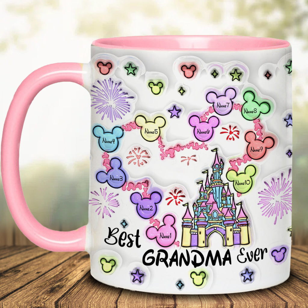Best Grandma/ Mom Ever - Personalized Mouse Accent Mug