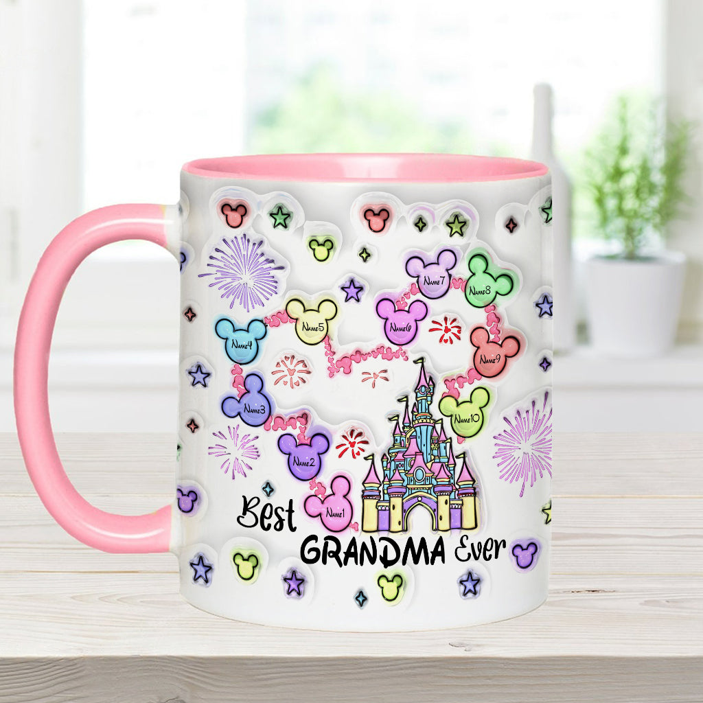 Best Grandma/ Mom Ever - Personalized Mouse Accent Mug