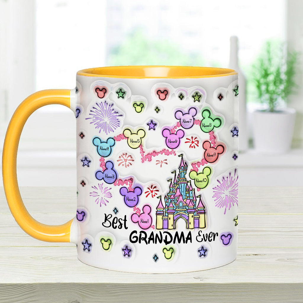 Best Grandma/ Mom Ever - Personalized Mouse Accent Mug