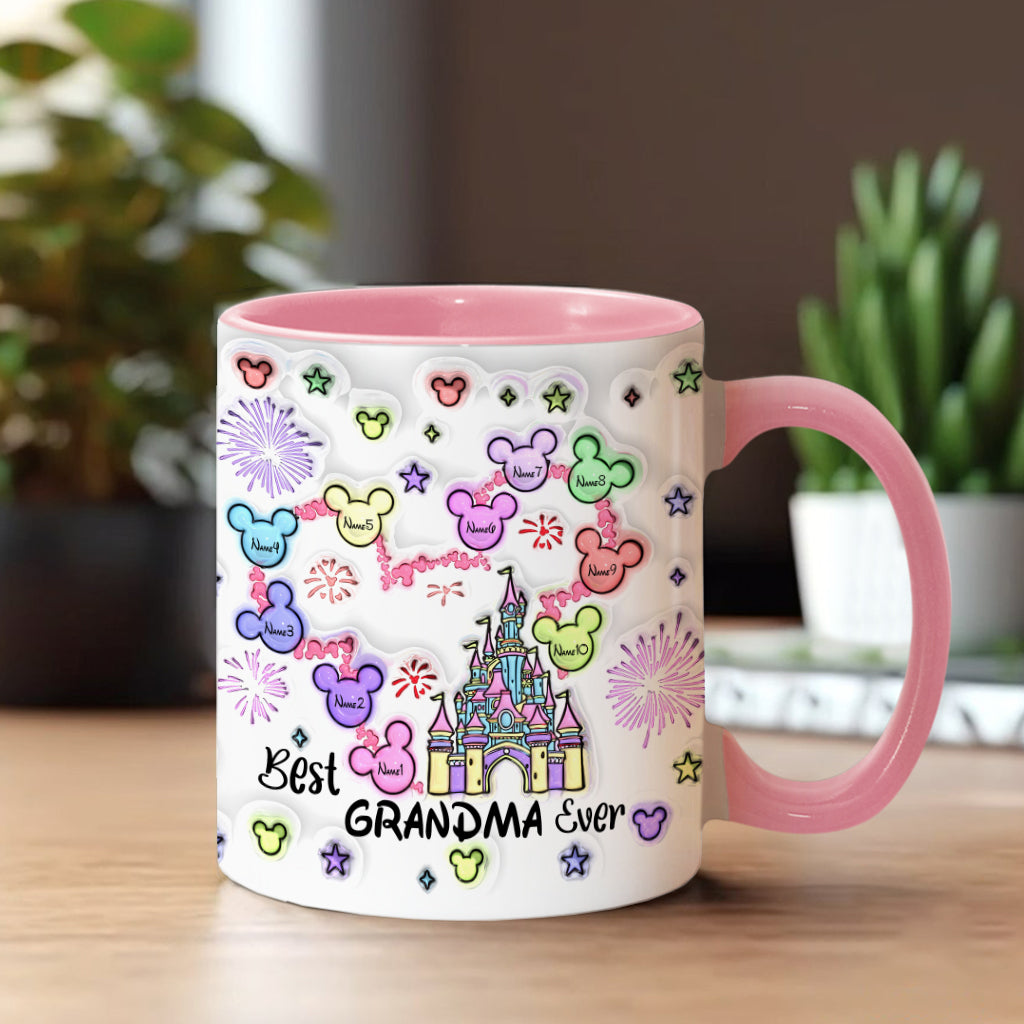 Best Grandma/ Mom Ever - Personalized Mouse Accent Mug
