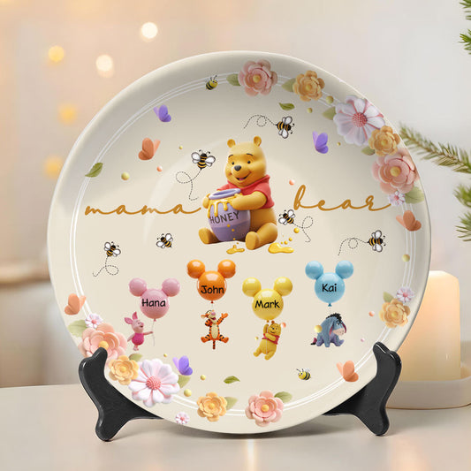Mama Bear - Personalized Mouse Ceramic Round Plate