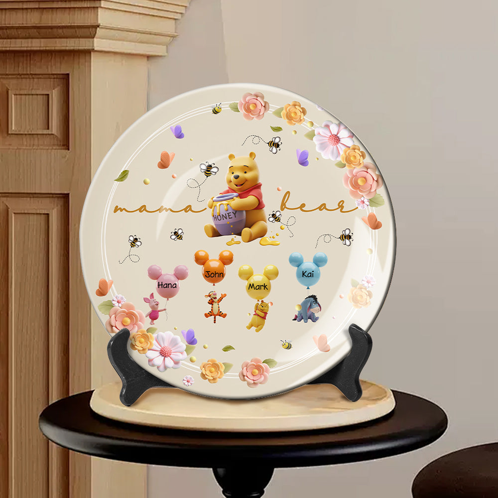 Mama Bear - Personalized Mouse Ceramic Round Plate