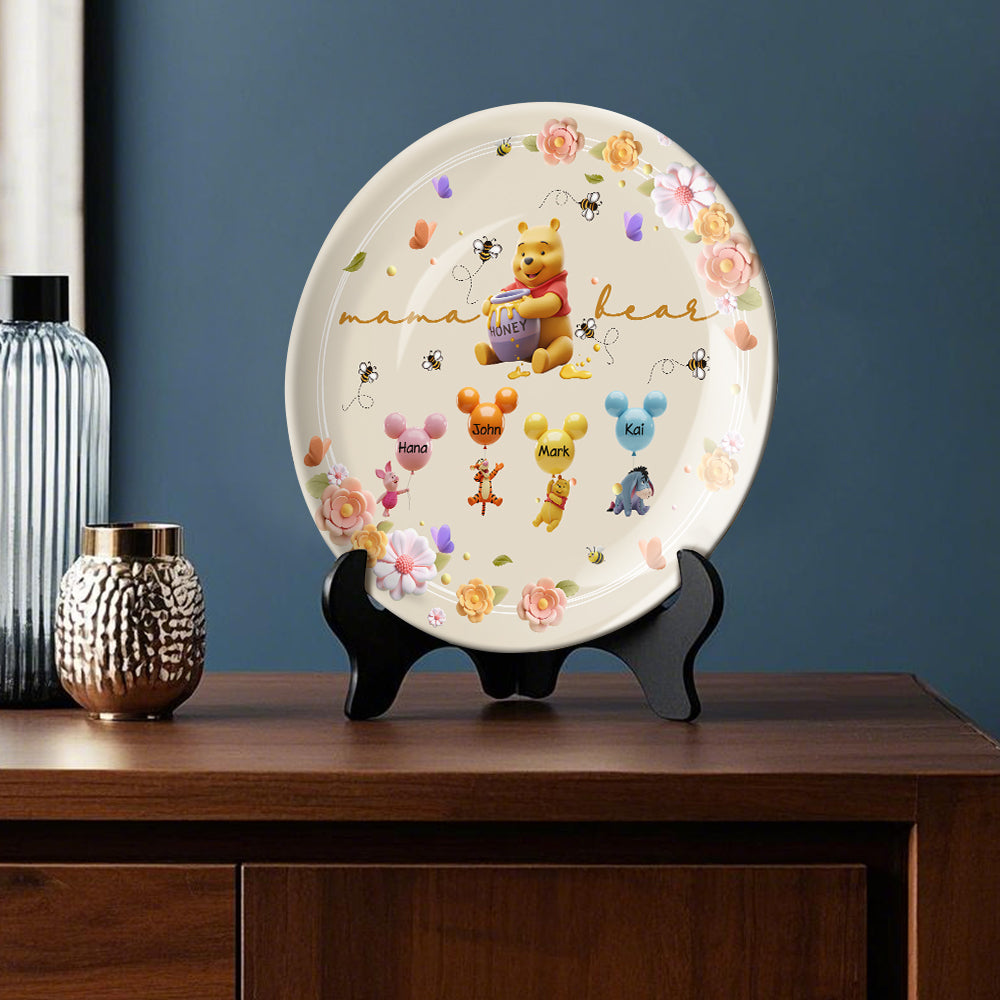 Mama Bear - Personalized Mouse Ceramic Round Plate