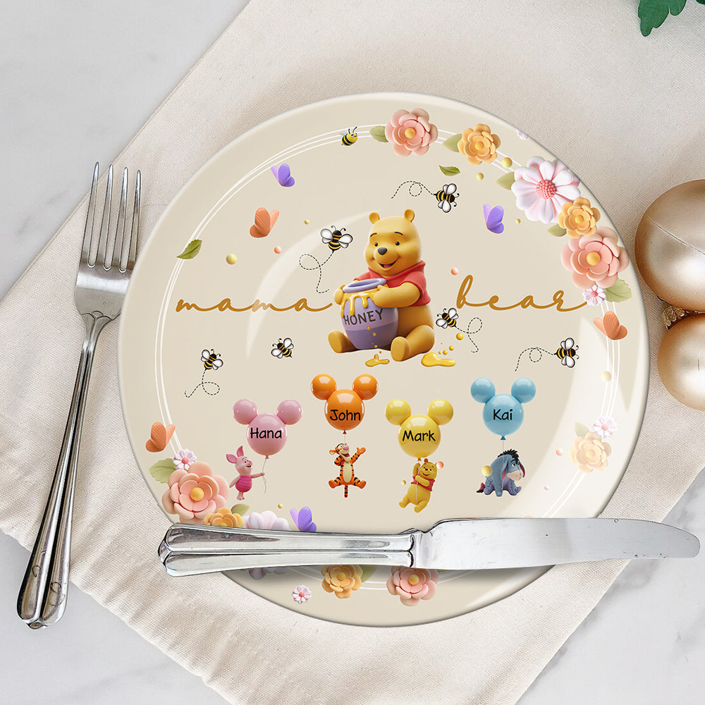 Mama Bear - Personalized Mouse Ceramic Round Plate
