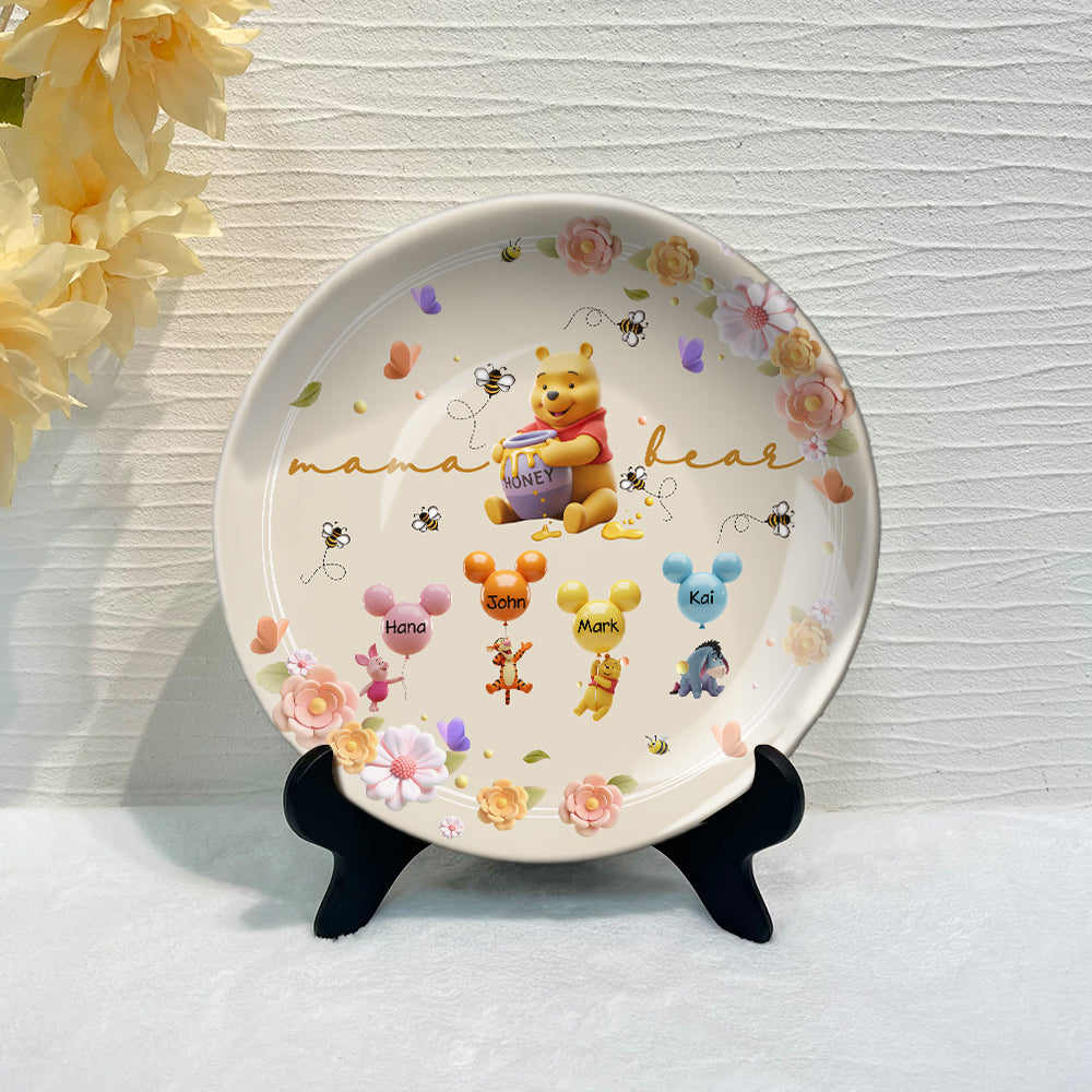 Mama Bear - Personalized Mouse Ceramic Round Plate