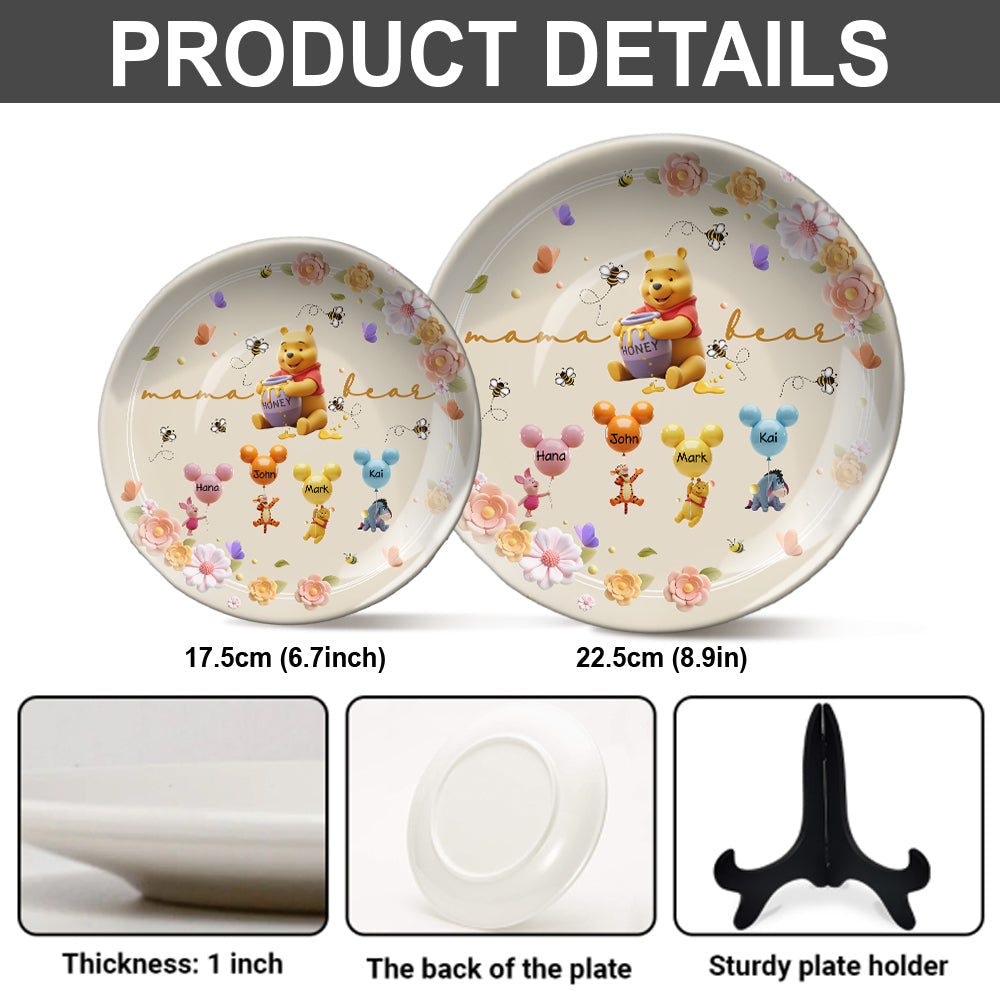 Mama Bear - Personalized Mouse Ceramic Round Plate
