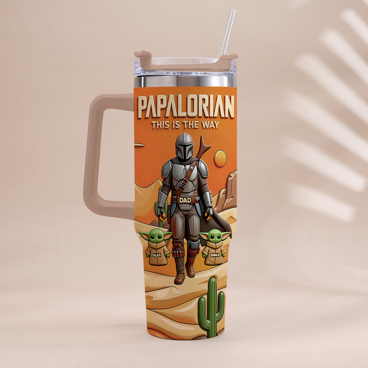 Galaxy Father’s Day - Personalized The Force Tumbler With Handle