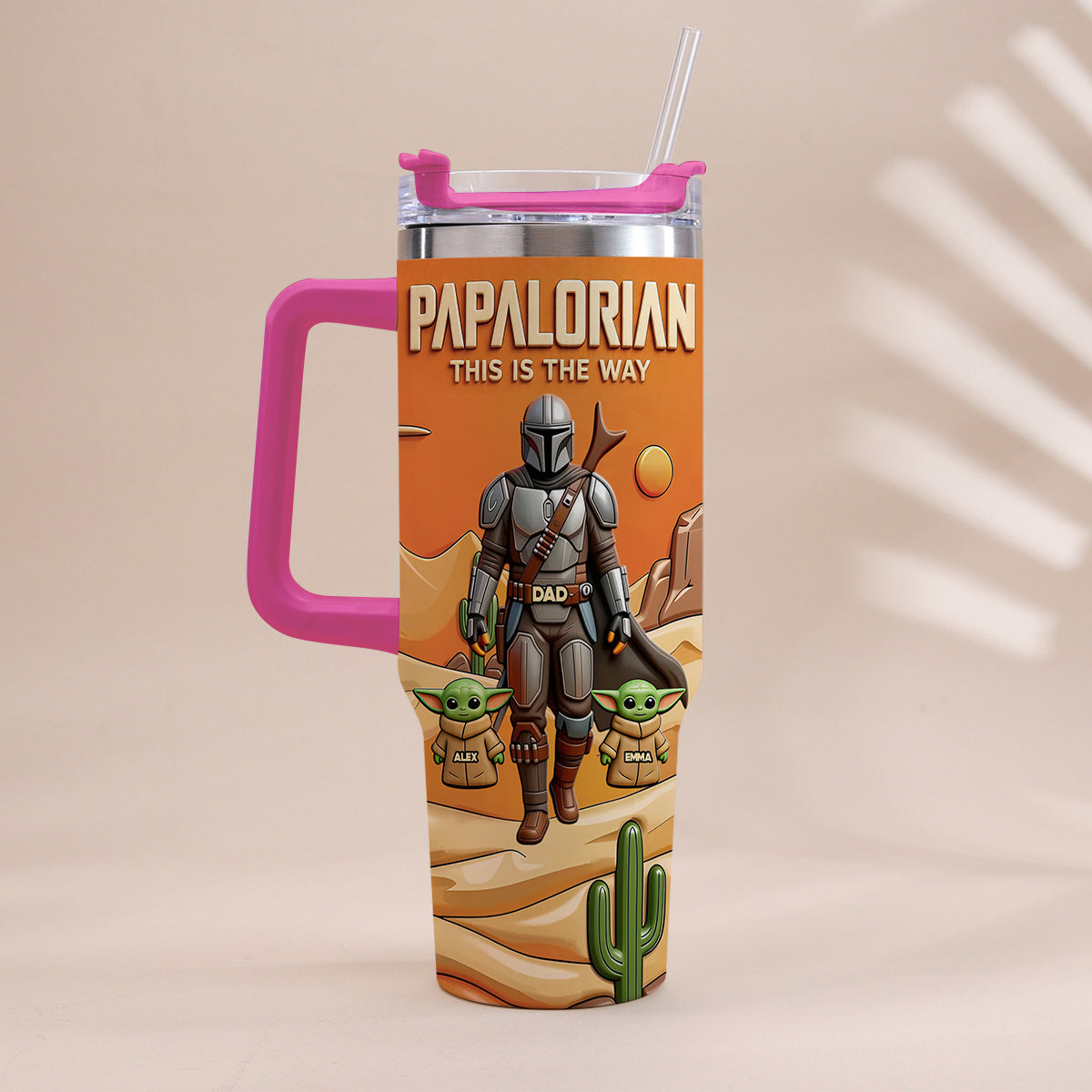 Galaxy Father’s Day - Personalized The Force Tumbler With Handle