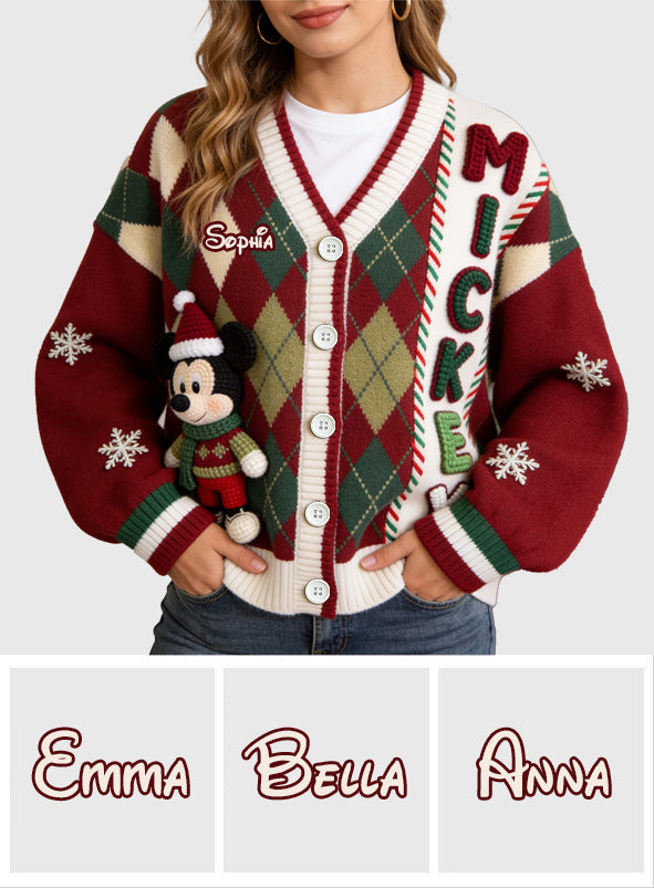 Magical Time of The Year - Personalized Mouse Cardigan Sweater