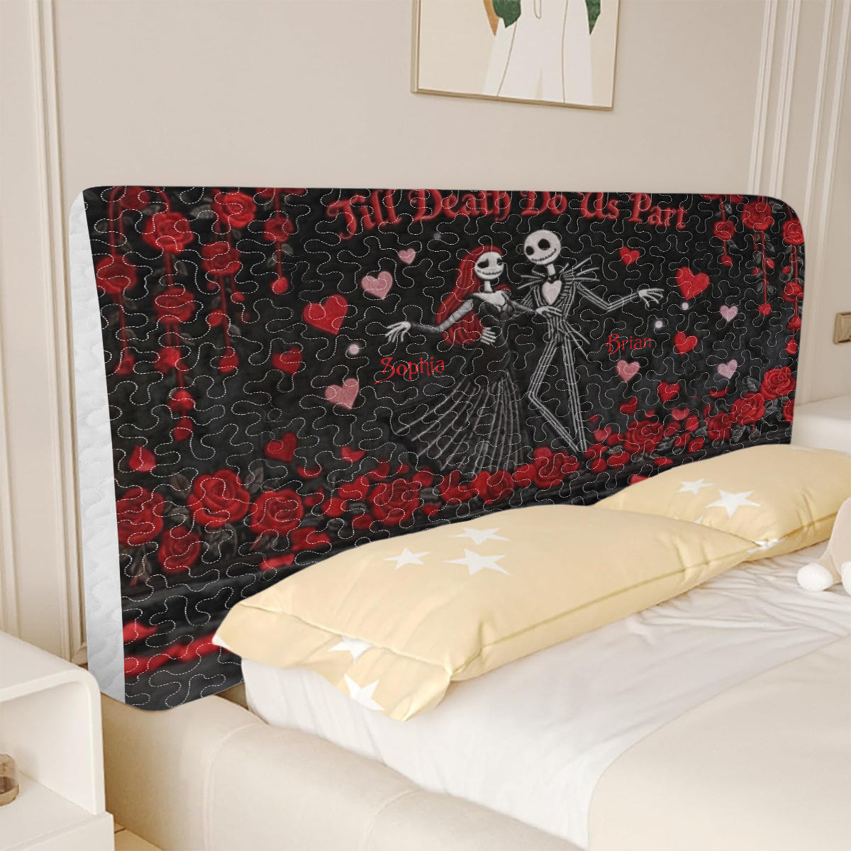 Till Death Do Us Part - Personalized Nightmare Headboard Slipcover