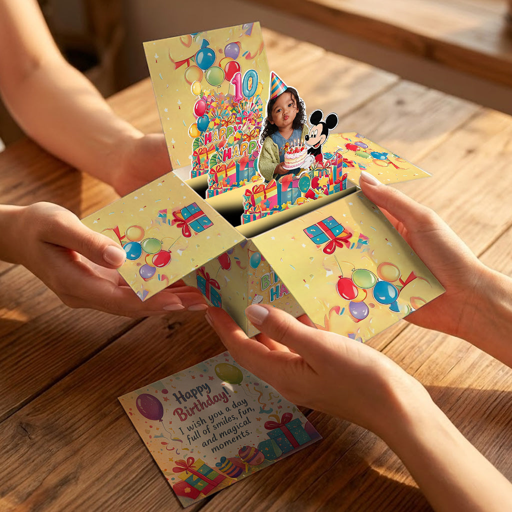 Custom Any Photo - Personalized Mouse Pop Up Box Card