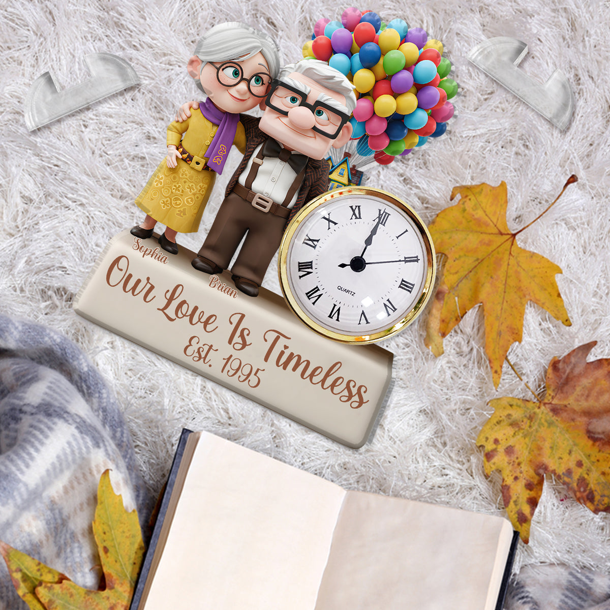 Our Love Is Timeless - Personalized Couple Acrylic Clock Plaque