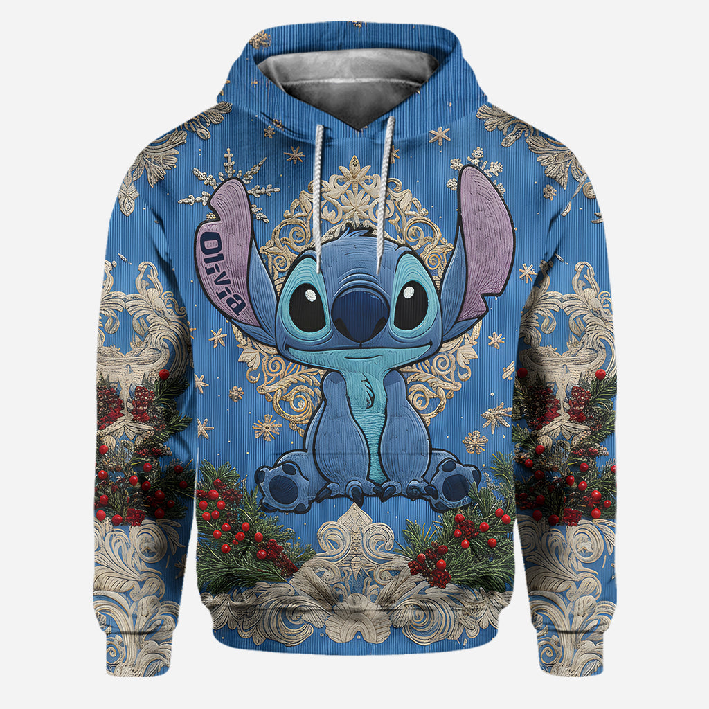 Festive Alien Knit - Personalized Ohana Hoodie and Leggings