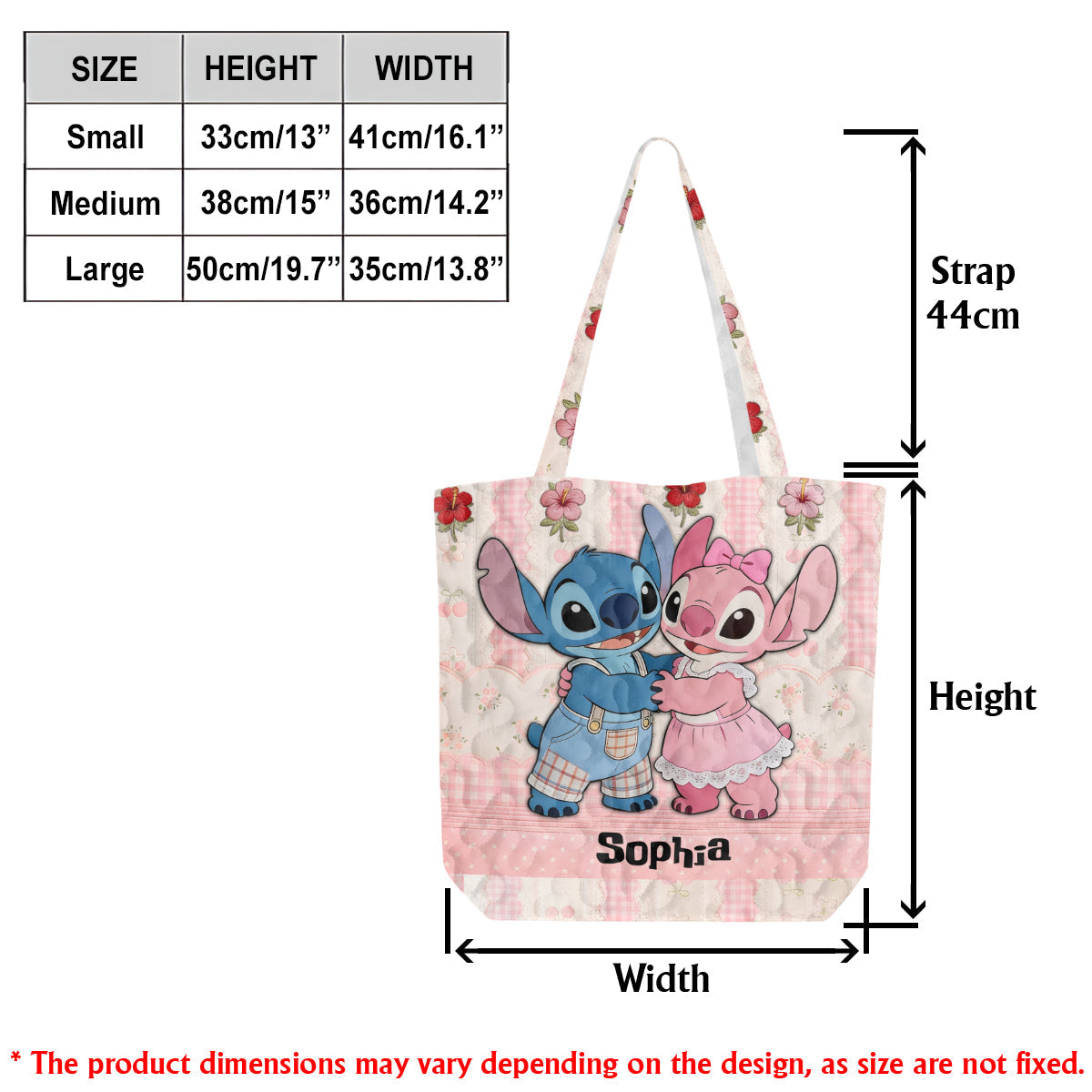 Cute Cartoon Monster - Personalized Ohana Quilted Tote Bag