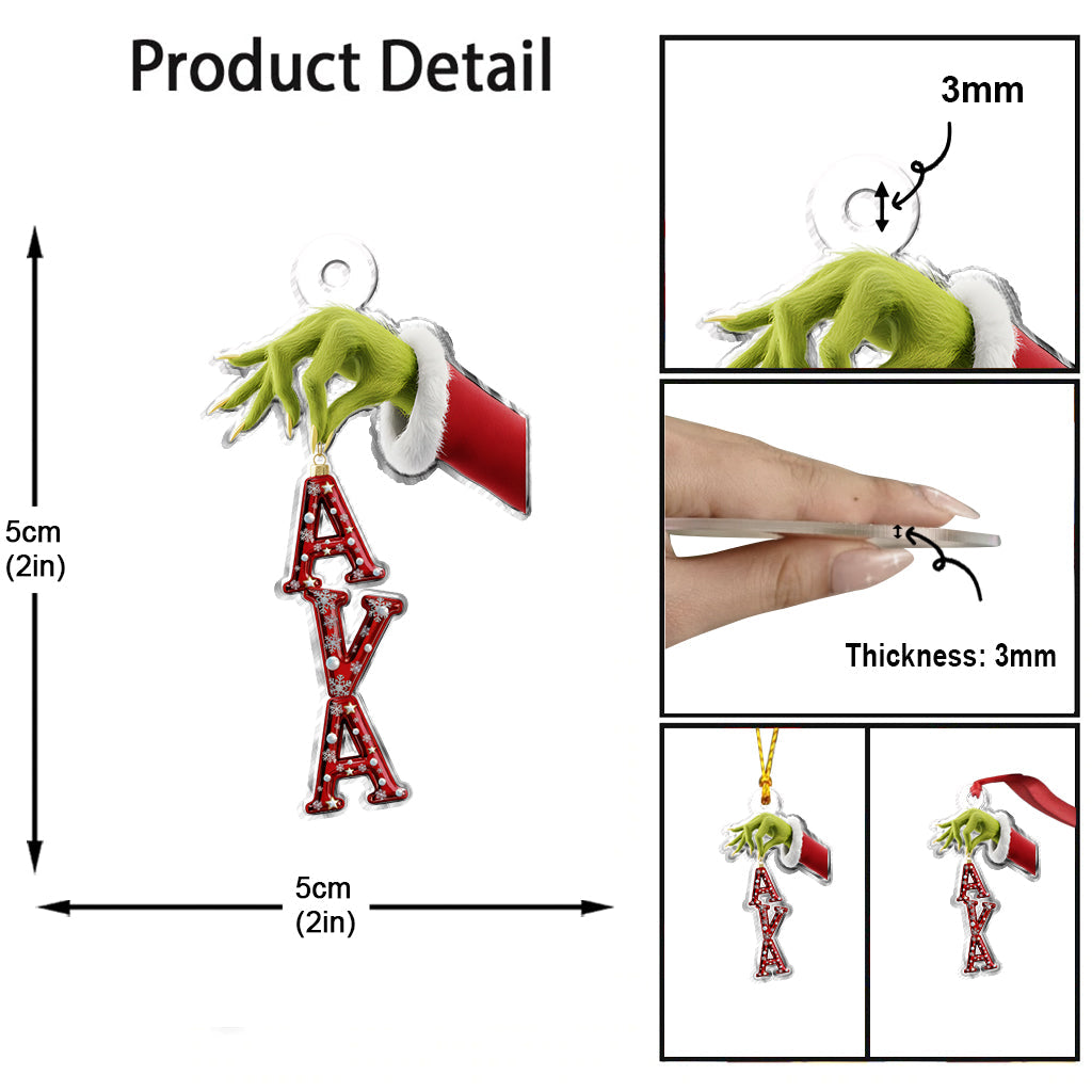 Merry Grinchmas Name Ornament - Personalized Stole Christmas Custom Shaped Ornament