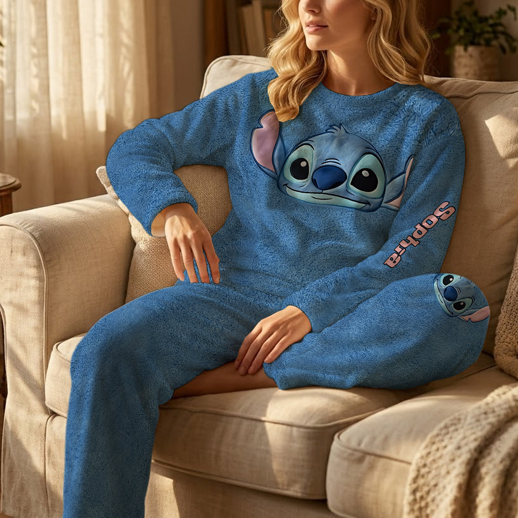 Blue Ohana - Personalized Ohana Fleece Lounge Set
