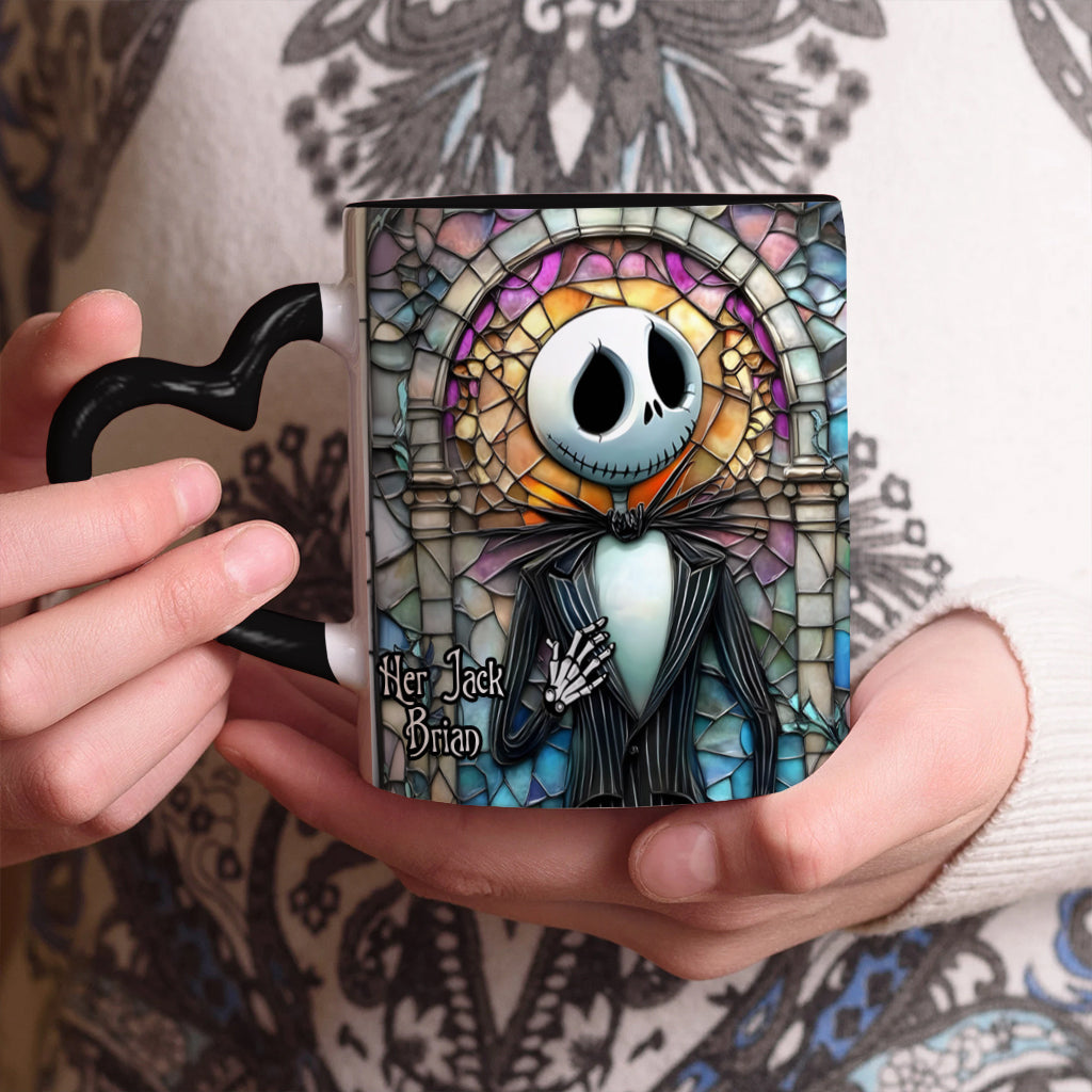 Her Jack His Sally - Personalized Nightmare Heart Handle Mug
