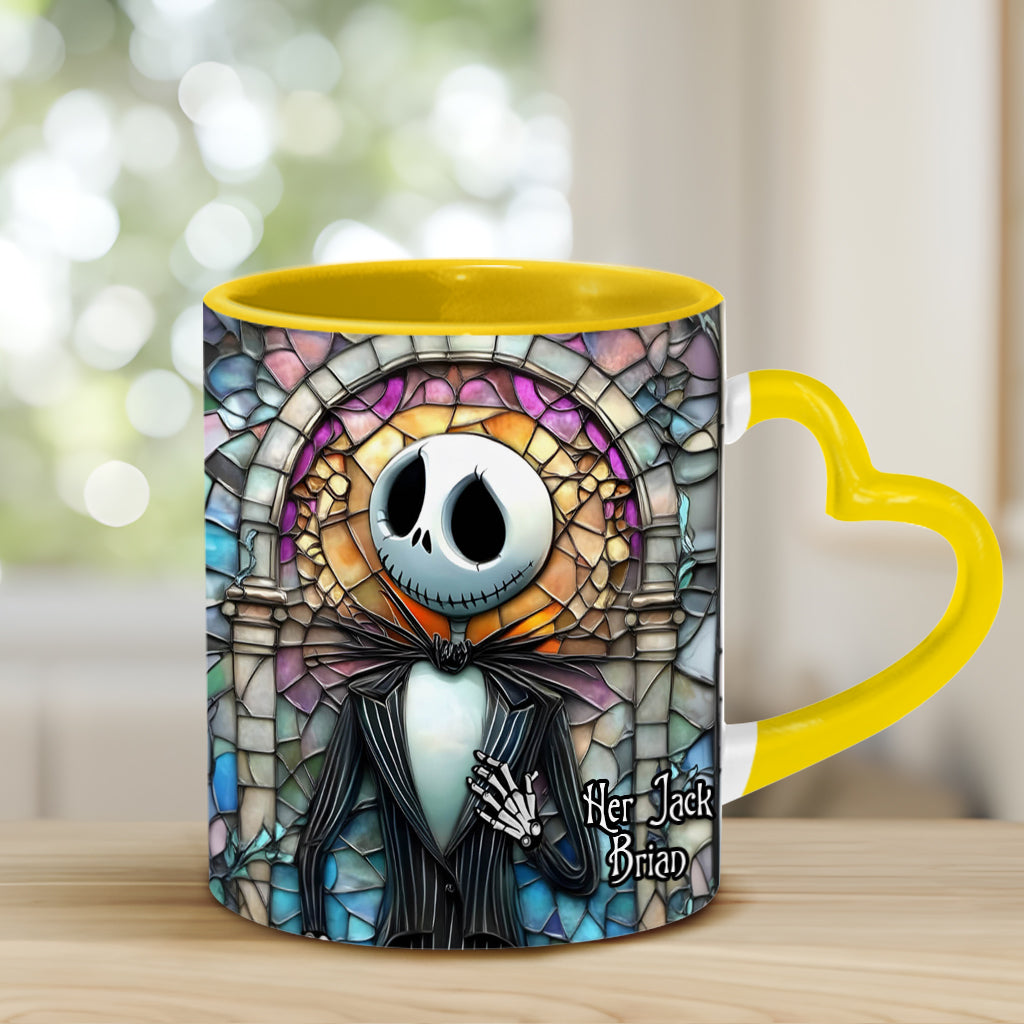 Her Jack His Sally - Personalized Nightmare Heart Handle Mug