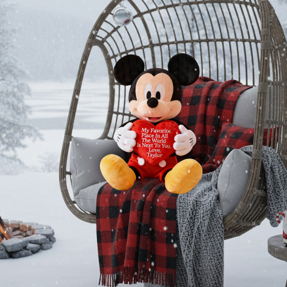 Magical Hug - Personalized Mouse Faux Fur Shaped Pillow