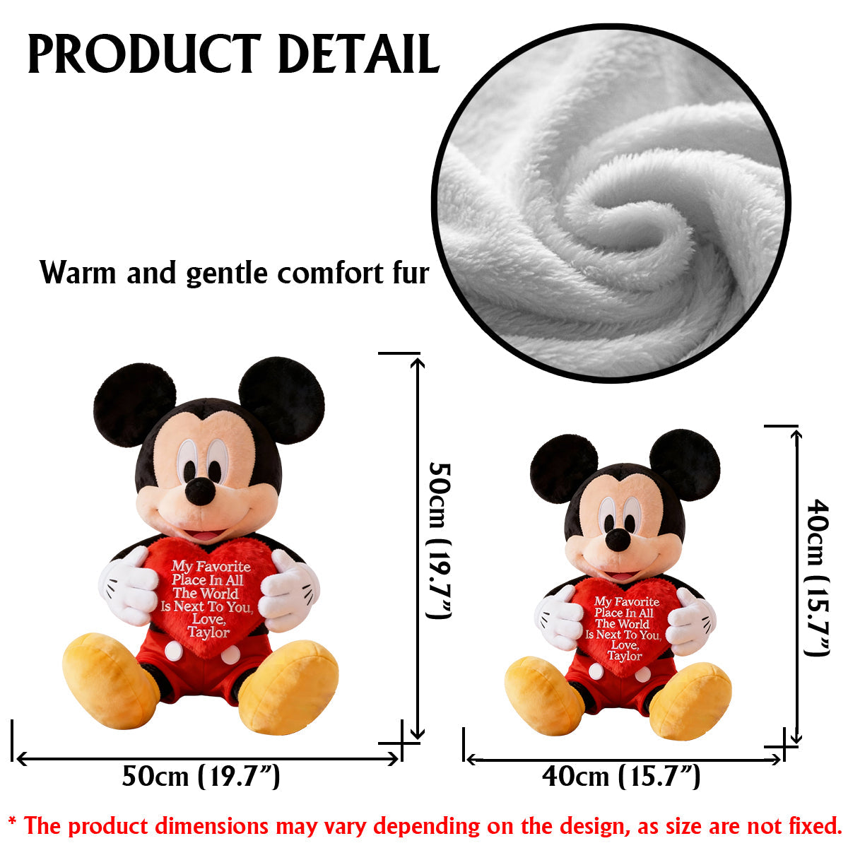 Magical Hug - Personalized Mouse Faux Fur Shaped Pillow